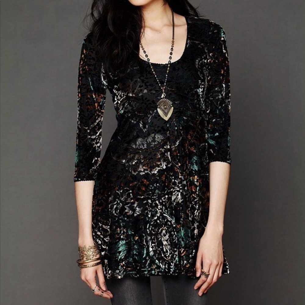 Free People Musa Burnout Velvet Dress